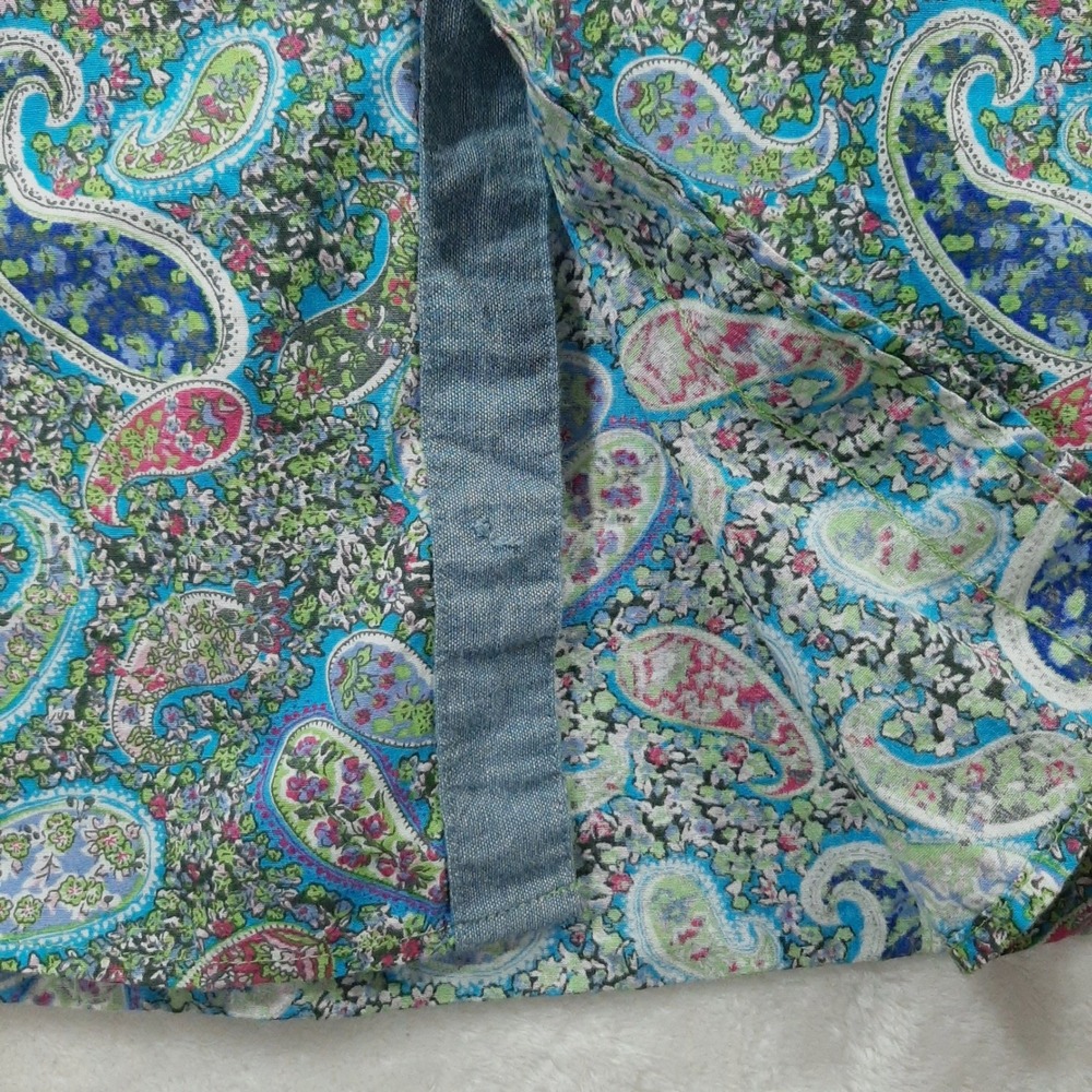 Cremieux Premium Denim Mens XL Short Sleeve Paisley Button Shirt Cotton Multi - Picture 9 of 10